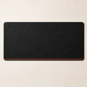 Black pro gaming mat with dense contour lines and an orange accent stripe