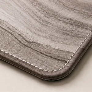 Close-up of the weave and stitched edge of the Macro Grain Study