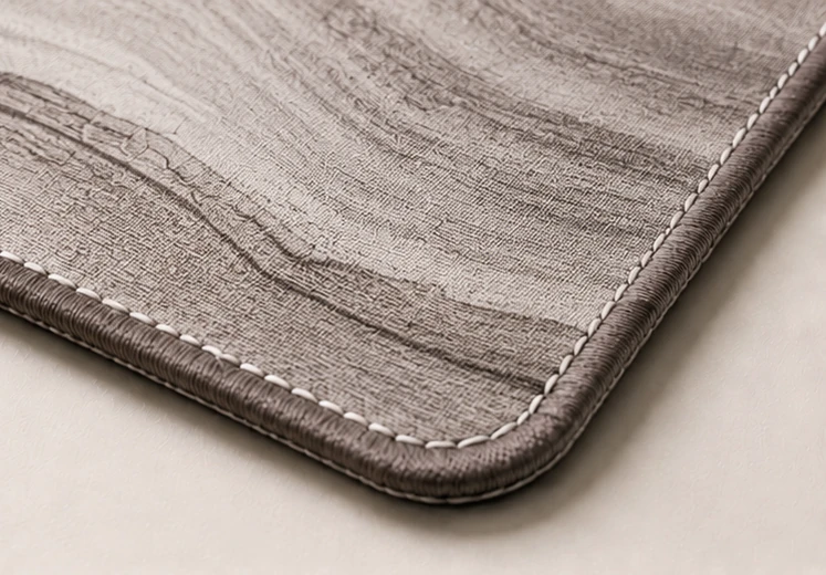 Close-up of the weave and stitched edge of the Macro Grain Study