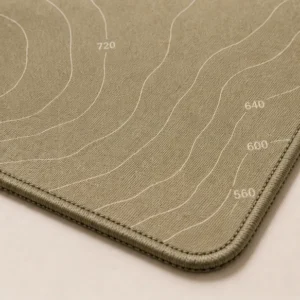 Close-up of the weave and stitched edge of the Topographic Basin